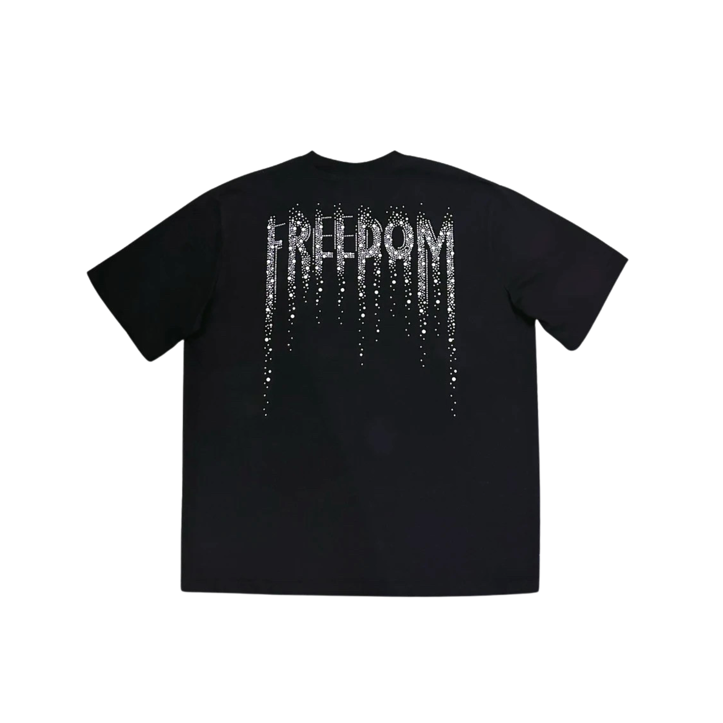 FREEDOM ラインストーン バックプリント Tシャツ　dp1046