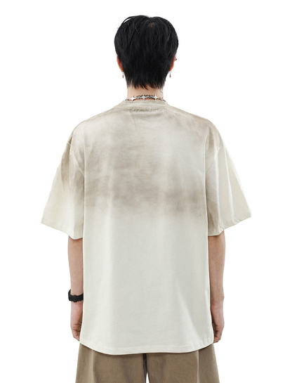 スモークフェード グラフィック オーバーサイズTシャツ　BL1157
