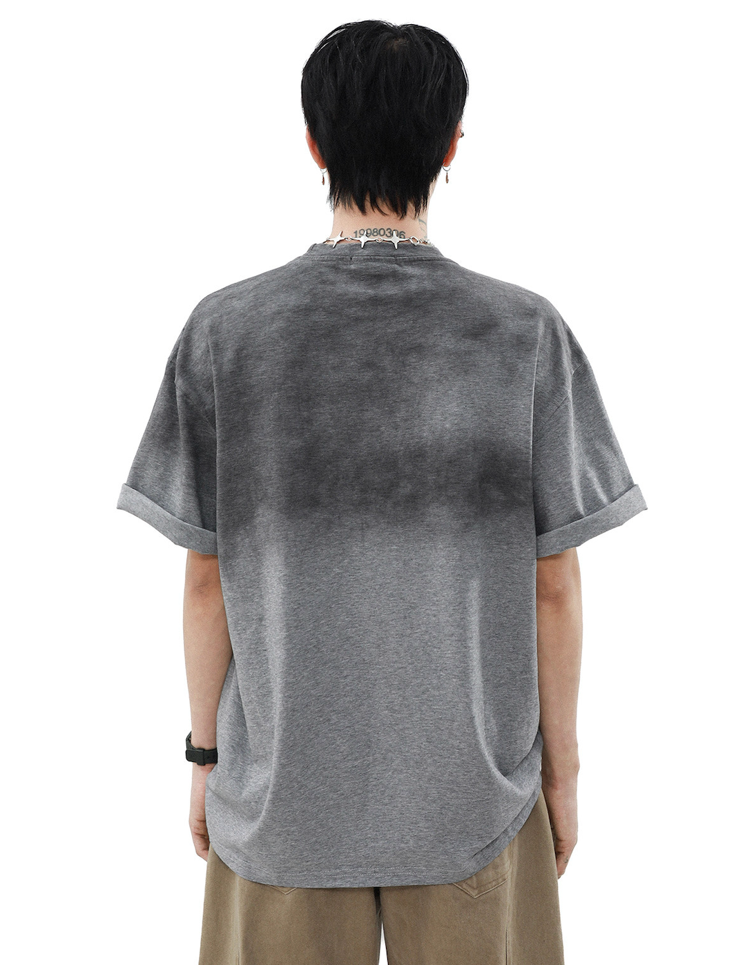 スモークフェード グラフィック オーバーサイズTシャツ　BL1157