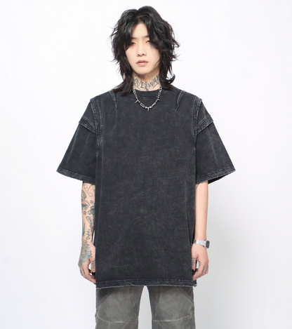 ヴィンテージフェード パネルスリーブ ルーズTシャツ　BL1174