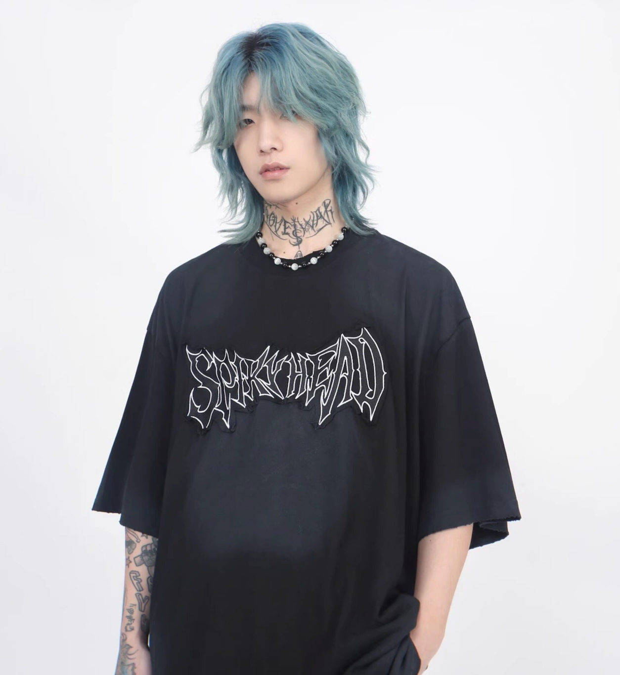 アンティークウォッシュ ワイドフィット グラフィックT　BL1171