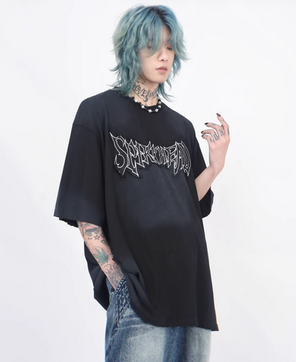 アンティークウォッシュ ワイドフィット グラフィックT　BL1171