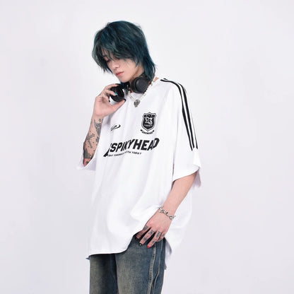 3ストライプ エンブロイダリーロゴ ルーズTシャツ　BL1170