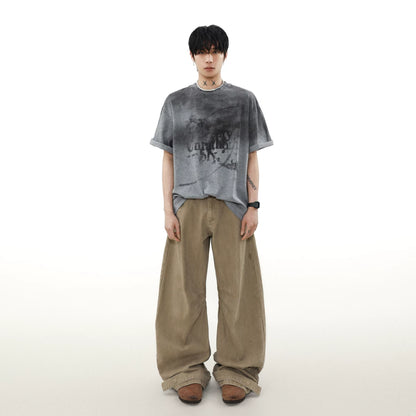 スモークフェード グラフィック オーバーサイズTシャツ　BL1157