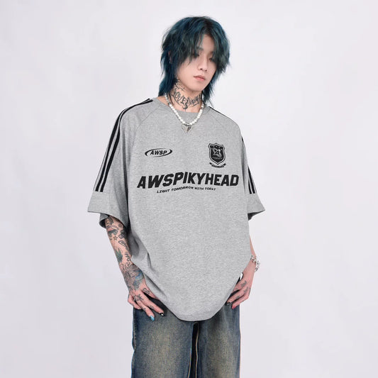 3ストライプ エンブロイダリーロゴ ルーズTシャツ　BL1170