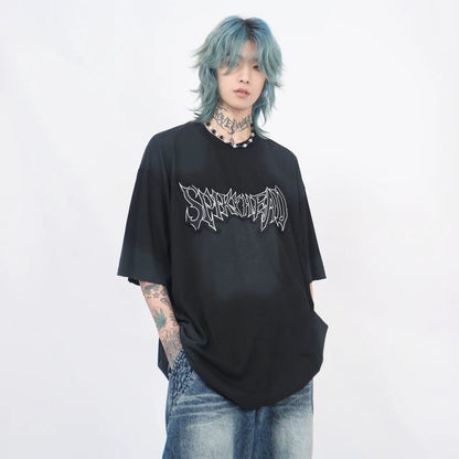 アンティークウォッシュ ワイドフィット グラフィックT　BL1171