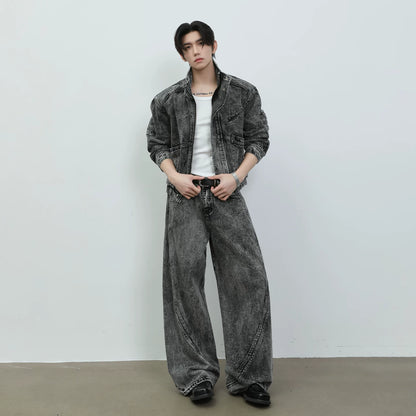 レトロスノーウォッシュ ボクシーフィット デニムジャケット　BL1143