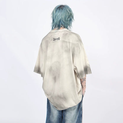 アンティークウォッシュ ワイドフィット グラフィックT　BL1171