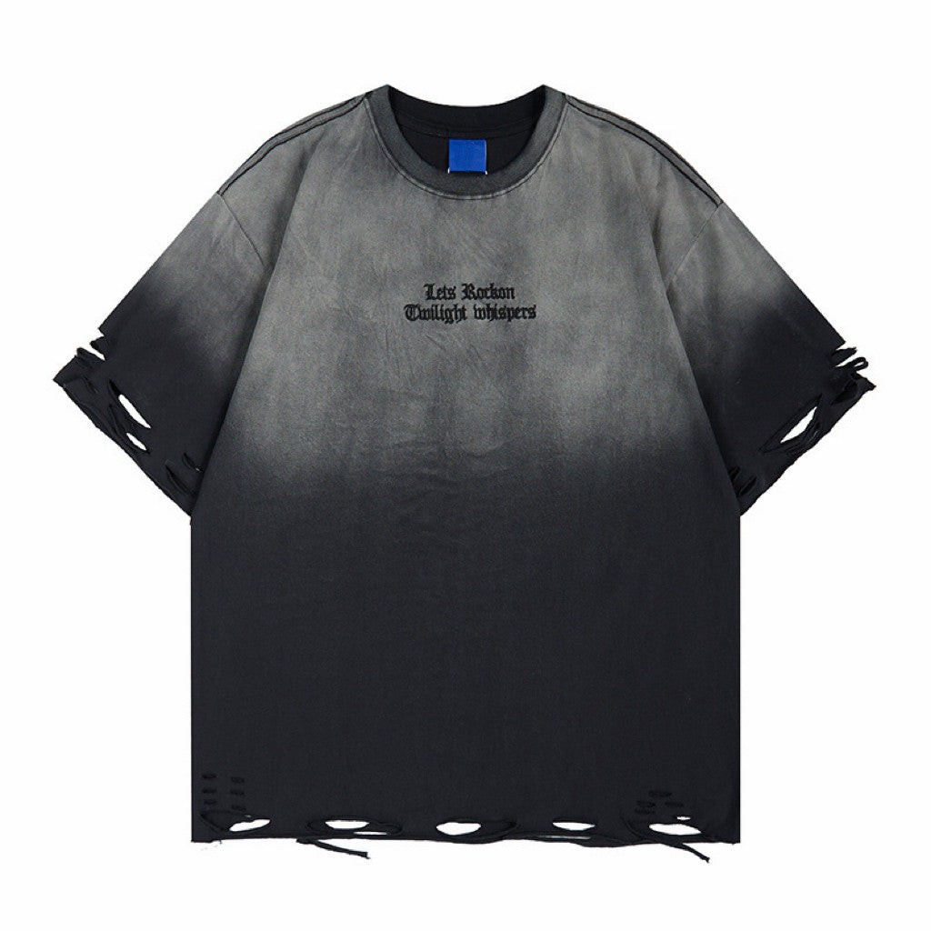 スモークグラデーション デストロイ Tシャツ　BL1168