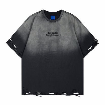 スモークグラデーション デストロイ Tシャツ　BL1168