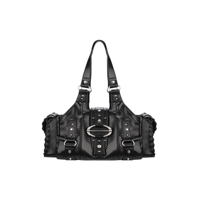 Crushed Leather Y2K Boston Bag