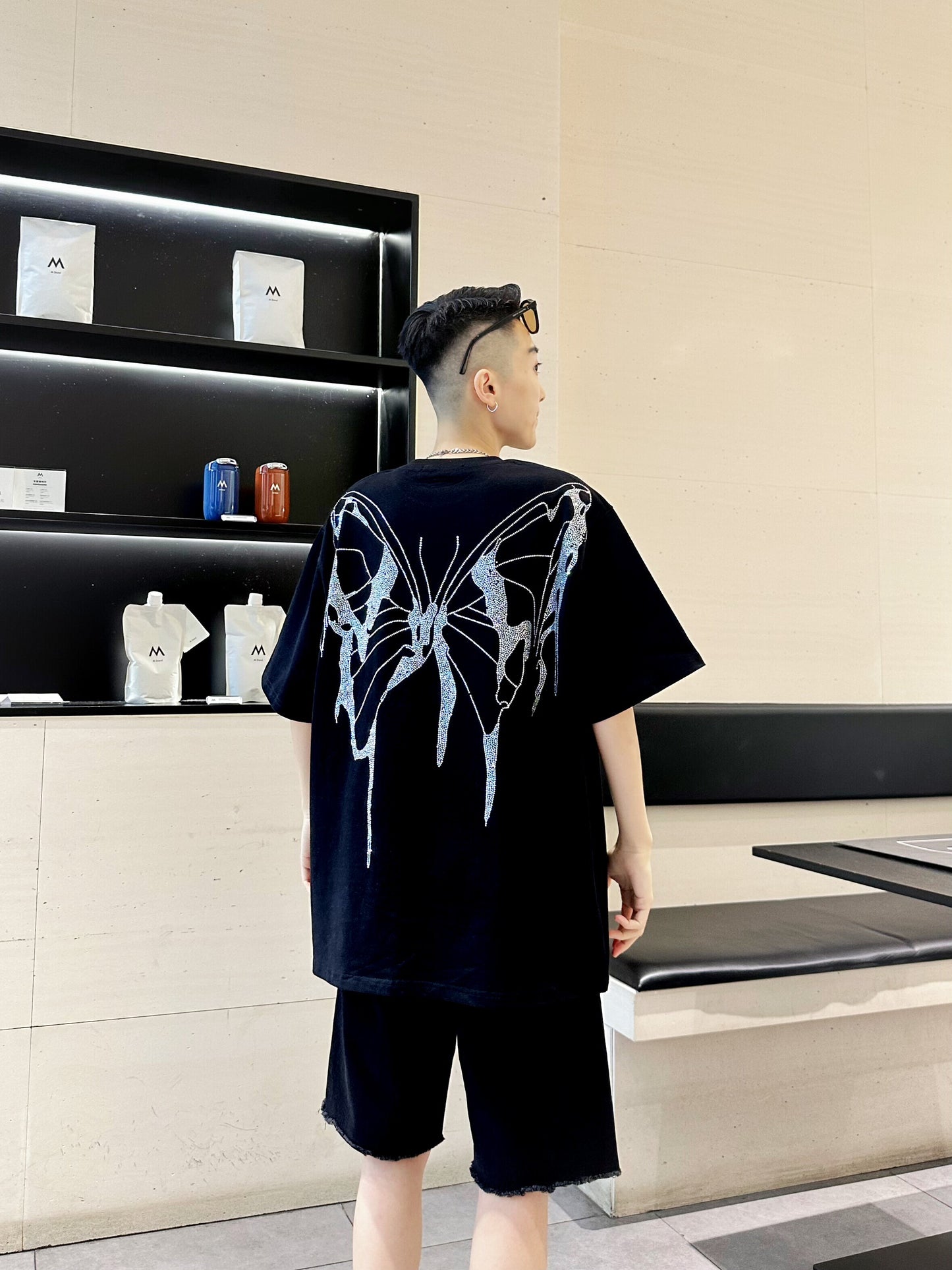 ダイヤモンド・フルグリッター オーバーサイズTシャツ　dp1015