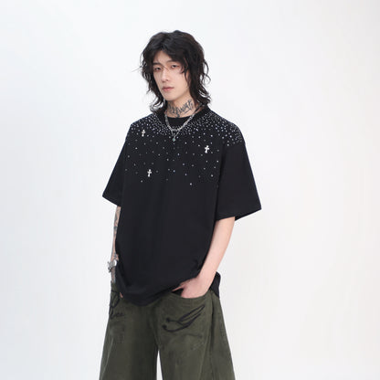 スターダスト・クロス ラインストーン ヘビーウェイト プレミアムTシャツ