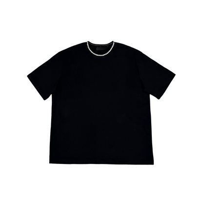 ラインストーンネックTシャツ dp1045